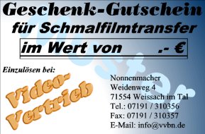 Video-Vertrieb, Nonnenmacher, Weidenweg 4, 71554 Weissach im Tal, Telefon 07191 / 310356, video, claudia, bernd, videovertrieb, hochzeit, schmalfilm, dvd, chronik, event, gro�bild, werbung, werbespot, kinder, geschenk, film, computer, internet, fernsehen, familie, beratung, preiswert, technik, musik, aktuell, verein, cd, dat, mp3